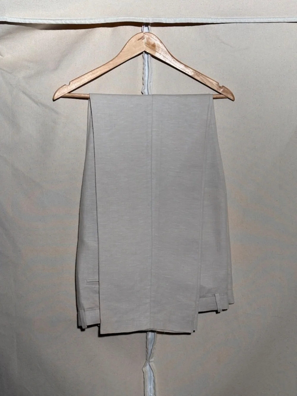 Men's Perry Ellis Linen Slacks 36/34 Full Leg Creme